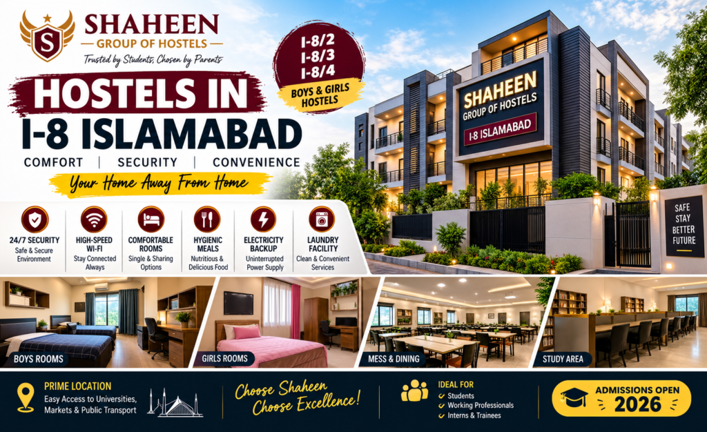 Best Hostels in I-8 Islamabad