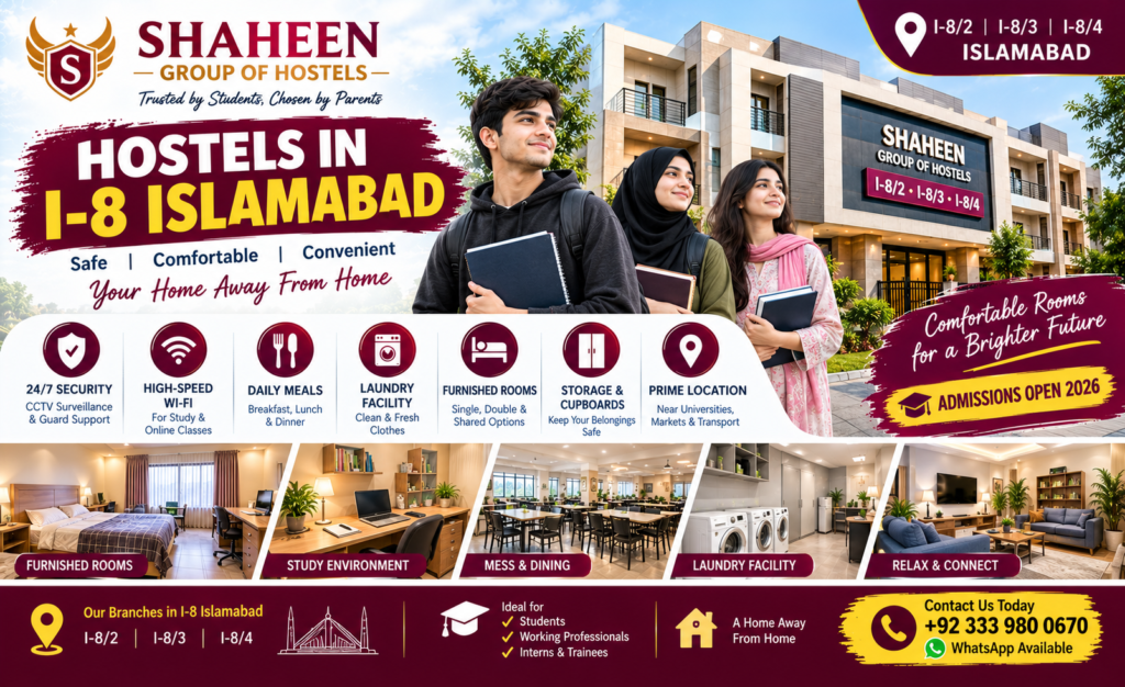 Hostels in I8 Islamabad
